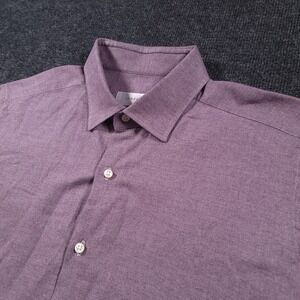 Ordean Heathered Purple Long Sleeve Button Down Shirt Size Large